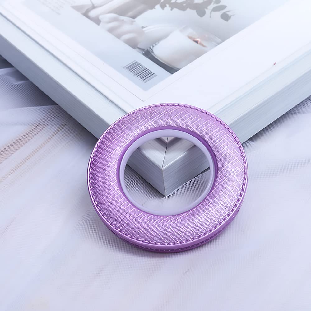 Tiardey 25 Pcs Curtain Grommets, Checkered texture Curtain Eyelet Rings Inner Diameter 1-9/16"(40mm) Nanoscale Low Noise Ring (Purple)