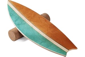 ASKTOM Balance Board Indoor Surfboard Surf Style Home Fitness with Wheel for Exercise, Athletic Training and Board Sports - Fun Workout Equipment For Balance, Stability and Improving Core Strength