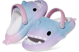 KVBABBY Kids Shark Slides Boys Girls Toddlers Cloud Shower Slippers Cute Cartoon Open Toe Sandals Cushioned Thick Sole Beach Pool Shoes