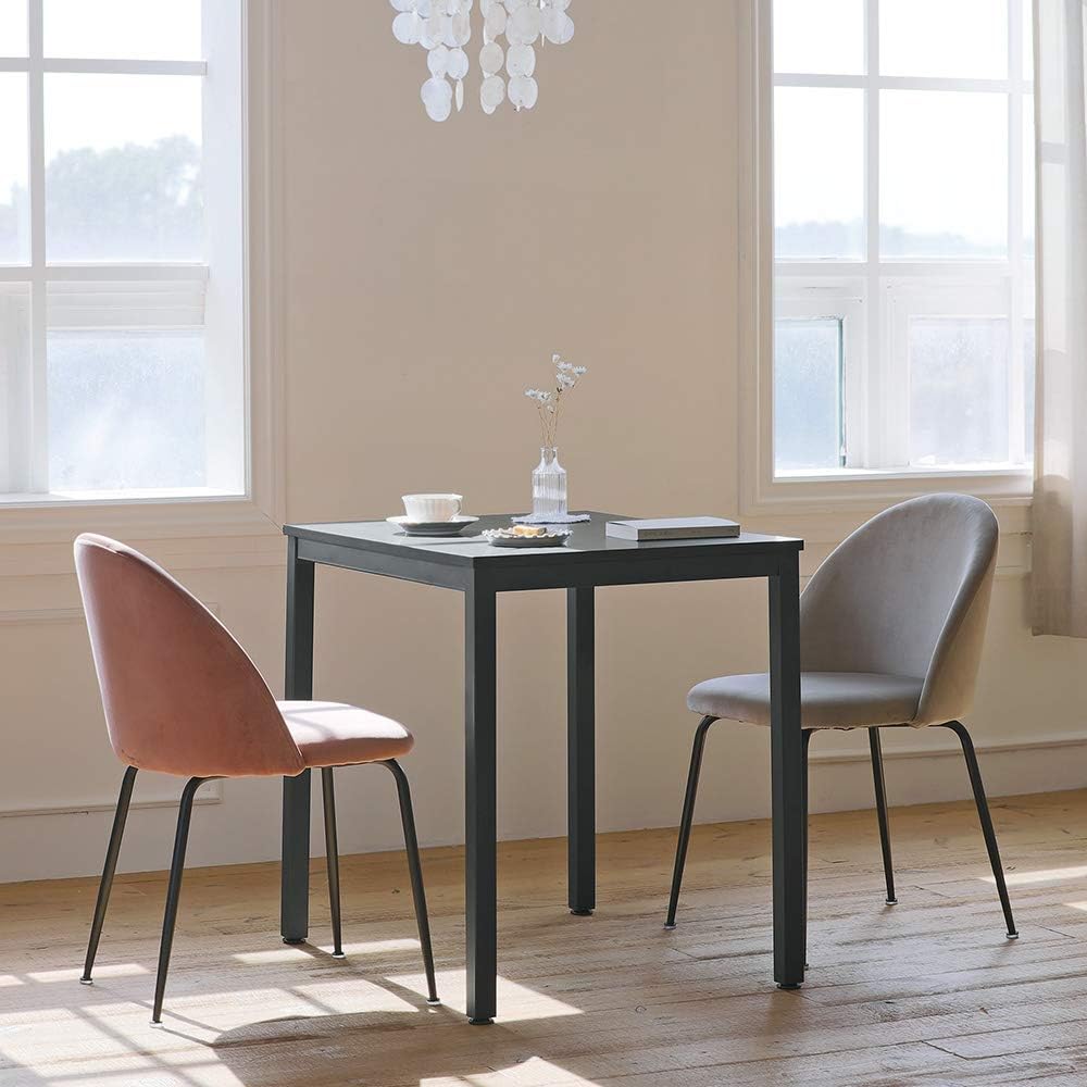 Roomnhome Bistro Table/Bar Table, 31.5"/47'' Dining, Solid Metal Frame, Sturdy Table/Bar Table with MDF Top with 29.5" / 33'' Height (Indoor Use Recommended) (Table/Black): Furniture & Decor