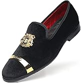 FOEVTRUE Men's Dress Loafers Velvet Party Wedding Shoes