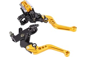 Qiilu Adjustable Master Cylinder Lever, 1 Pair 7/8"(22mm) Universal Motorcycle Brake Clutch Master Cylinder Reservoir Levers(