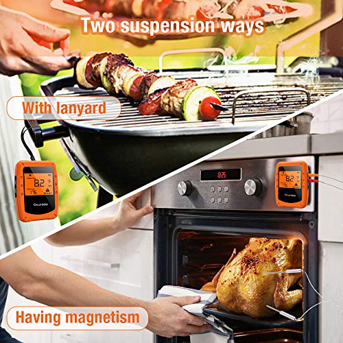 Beaspire Bluetooth Meat Thermometer for Grilling with APP (2 Probes) Digital Wireless Remote Grill BBQ Smoker Thermometer Oven Safe for Smokers Kitchen Food Cooking