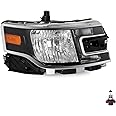 SOCKIR Headlight Assembly for 2013-2019 Ford Flex OE Style Halogen Headlamp Replacement Left Driver& Right Passenger Side (Right Passenger Side, w/Bulbs)