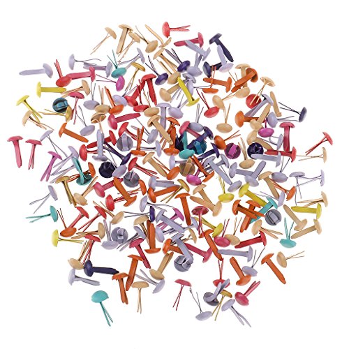 Segolike 200 Pieces Metal Brad Paper Fastener for Scrapbooking Craft - Mixed Color, 5.5x11mm