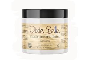 Dixie Belle Paint Company Chalk Finish Furniture Paint - Cotton (16oz) - Matte Pure White Chic Chalk Mineral DIY Furniture Paint