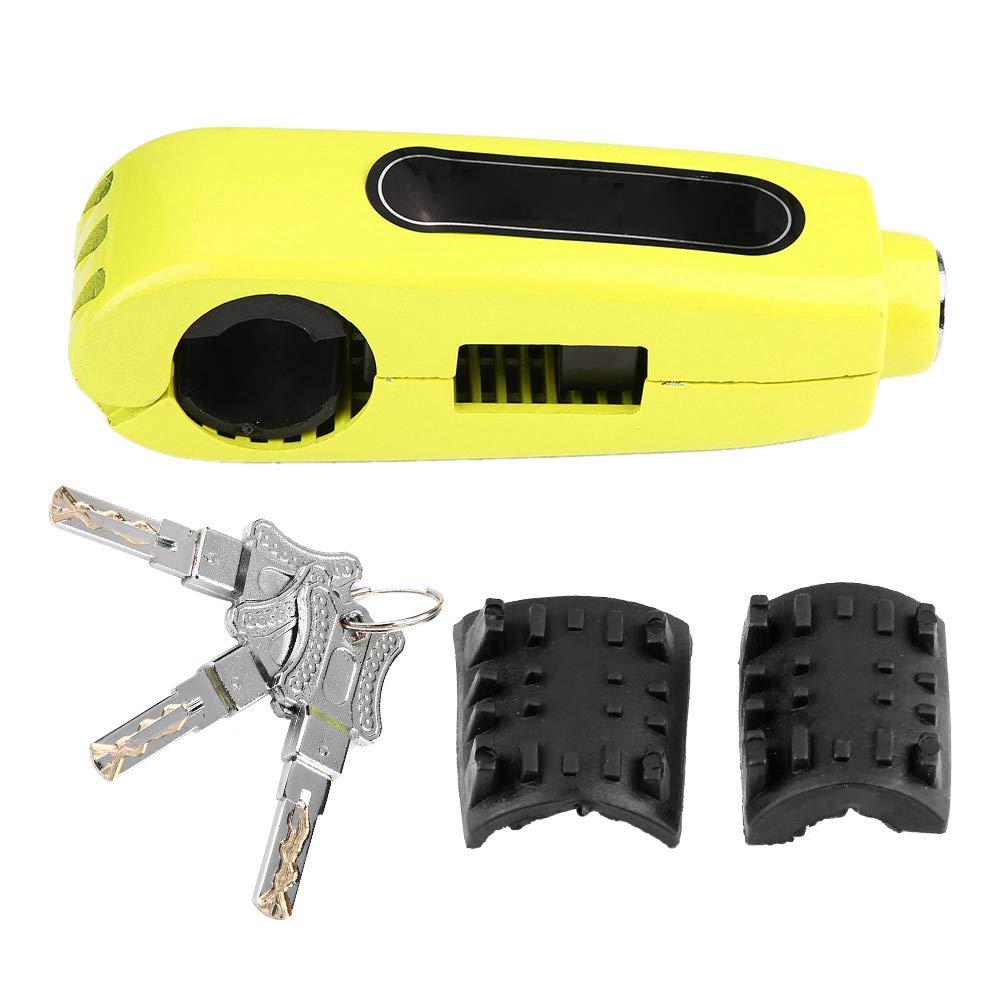 Aramox Handlebar Lock, Motorcycle Brake Lever Lock Throttle Grip Anti Theft Security Lock Universal for Motorcycle, Scooter and ATVs (Yellow)