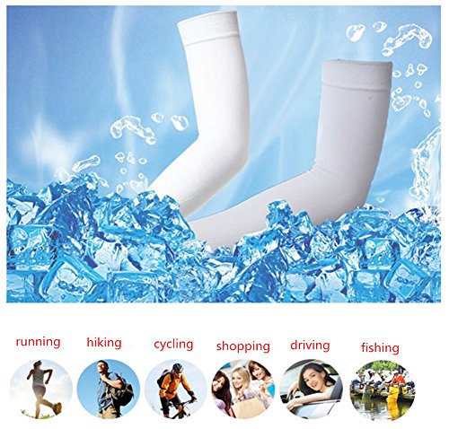 UV Protection Cooling Arm Sleeves Long Sun Sleeves for Men & Women UPF 50 Sun Sleeves for Cycling, Driving, Running, Basketball, Football & Outdoor Activities (Grey, Long)
