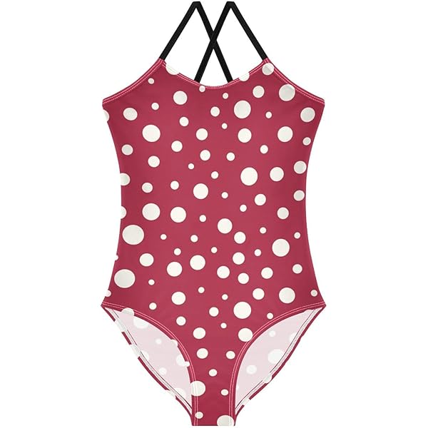 Amazon.com: susiyo Girls One Piece Swimsuits White Polka Dots Pink