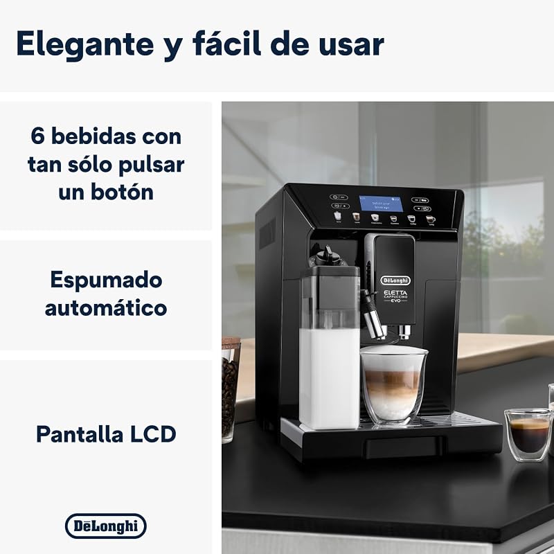 Eletta Cappuccino, Máquina de café automática, expresso, Cafeteira, ECAM46.860.B, Preto