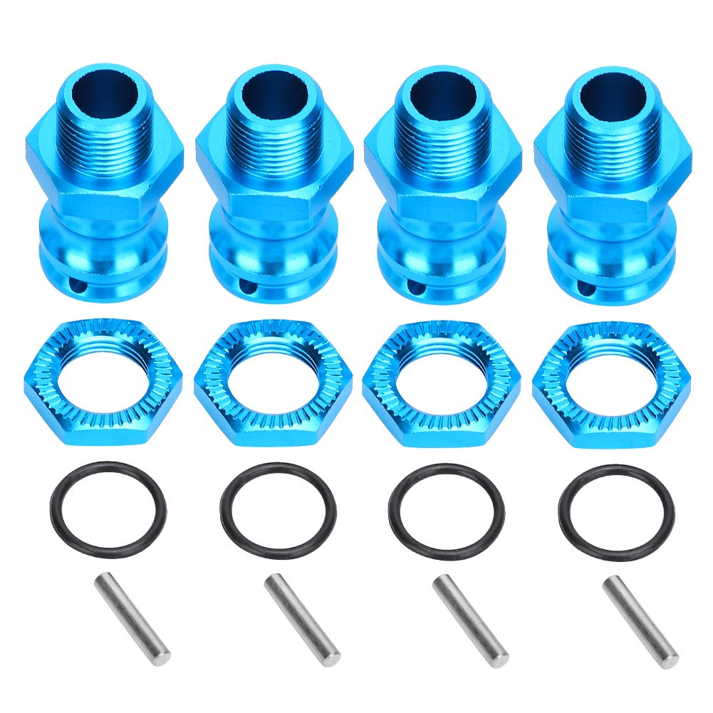 Alomejor 4pcs RC Wheel hub Extension 17mm Hex 23mm Wheel Extension Adapter Hex Driver Screwdriver for 1/8 RC Car Model Wheels RC Truck(Blue)