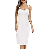 Vlazom Women's Full Slip Dress Adjustable Spaghetti Strap Basic Under Dress Cami Slip Mini Dress Nightwear S-XXL