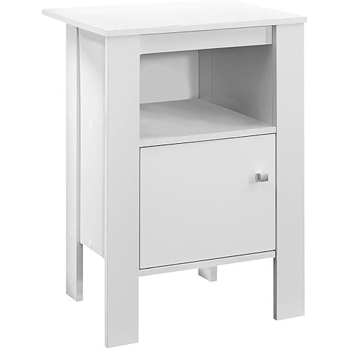Monarch Specialties ACCENT TABLEWHITE NIGHT STAND WITH