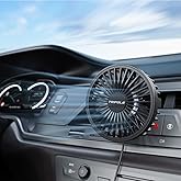 TriPole Car Fan USB Powered - Powerful 3 Speed, Portable Cooling Clip Fan for Car Vent, Quiet Brushless Motor, 360 Degree Rot