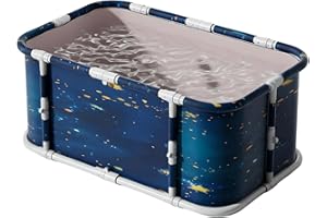 GENDLTHIJ Portable Foldable Ice Bath Tub, Large Portable Soaking Bath Tub for Home Outdoors Gyms (Cosmic Planets)