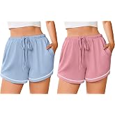 Ekouaer Pajama Shorts for Women 2026 Soft Sleep Shorts Casual Lounge Shorts Comfy Pj Bottoms with Pockets