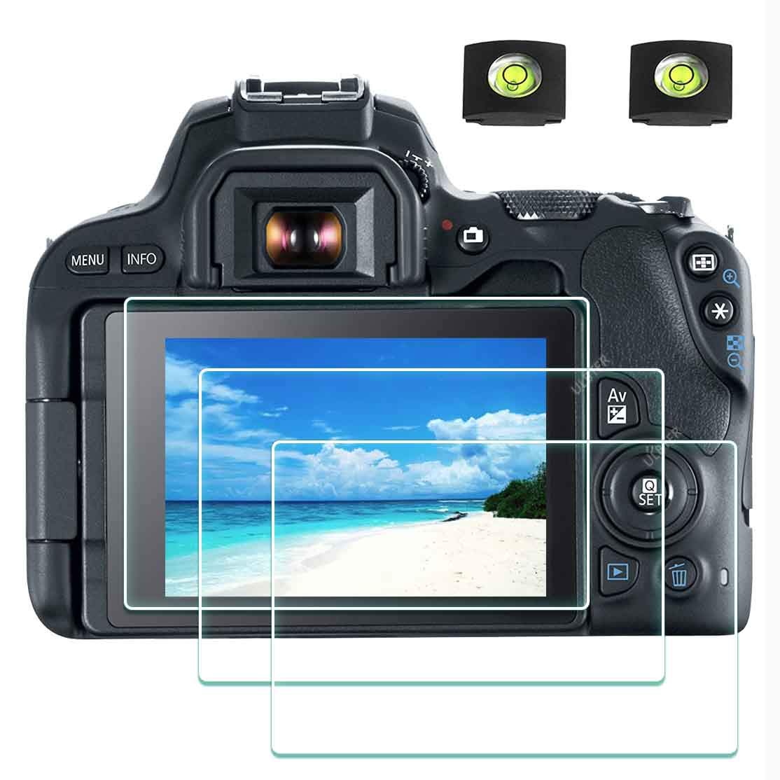 ULBTER Screen Protector for Canon EOS 200D M50 M100 Camera & Hot Shoe Cover [2+3Pack] Tempered Glass 0.3mm 9H Hardness Anti-Scrach Anti-Bubble