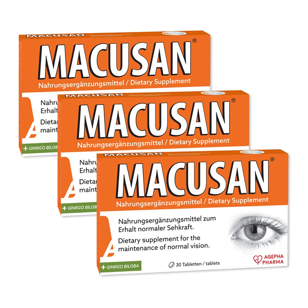 Macusan Supplements for Eyes | Eye Vitamins with Lutein, Zeaxanthin, Ginkgo Biloba, Omega 3 to Improve Eyesight | Lutein Eye Complex | Includes Essential Nutrients for Eyes | Supplements for AMD