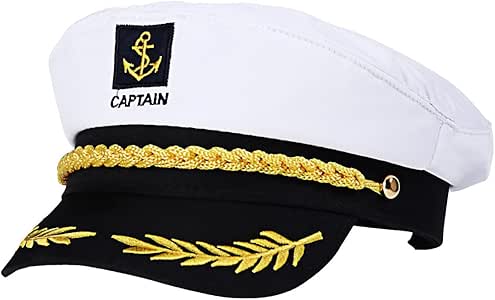 Amosfun Capitán Adulto Sombrero de Cosplay Gorra Yate Barco ...