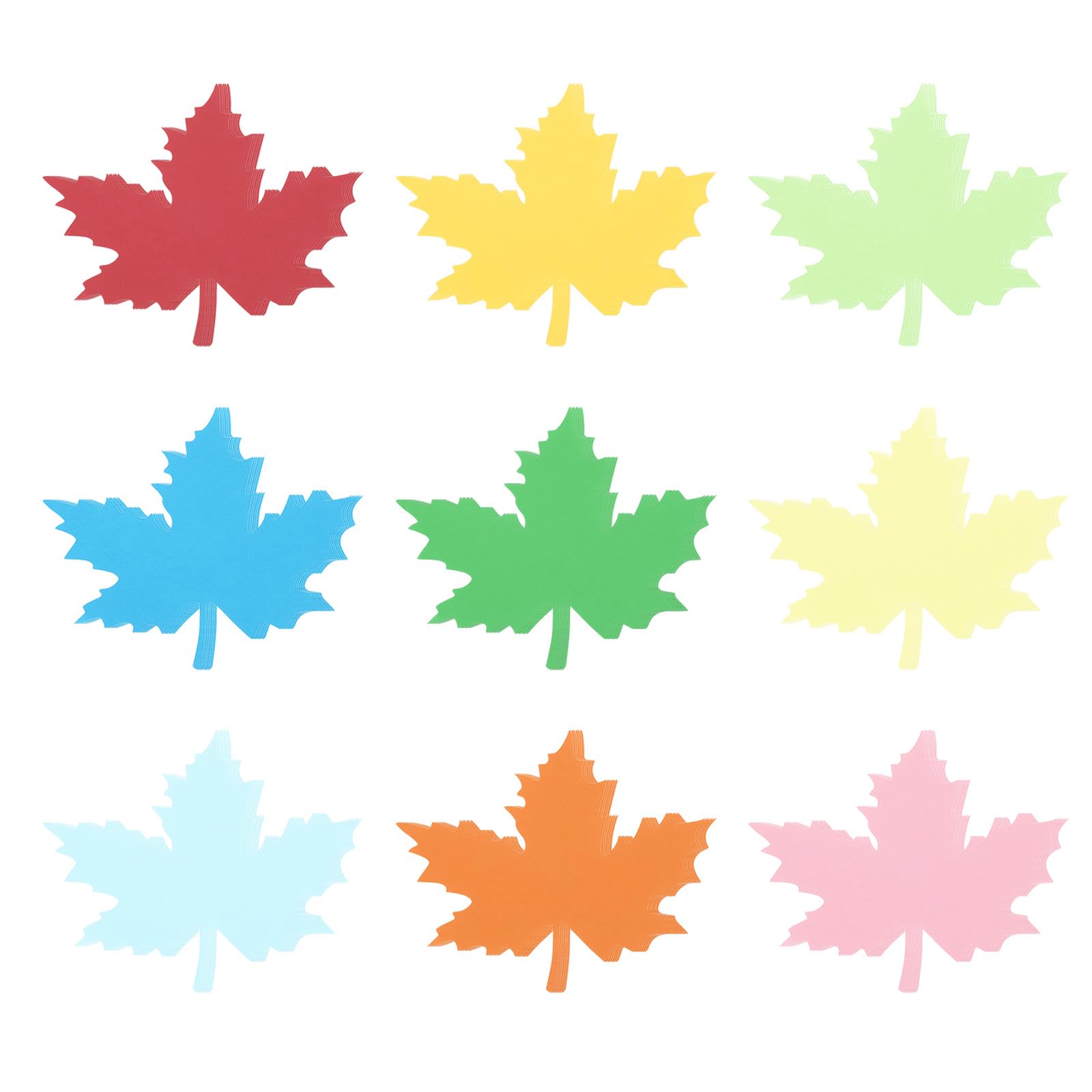 PATIKIL Bulletin Cutouts Paper, 54 Pcs Maple Leaf Shaped Bulletin Board Paper Cut Outs Decorations for Classroom DIY Crafts Projects Party Supplies, Multicolored