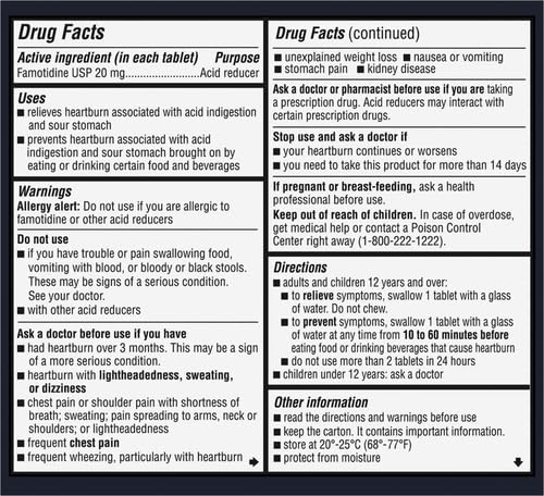 ZANTAC 360 MAXIMUM STRENGTH TABLETS, 100 COUNT, HEARTBURN PREVENTION AND RELIEF, 20 MG