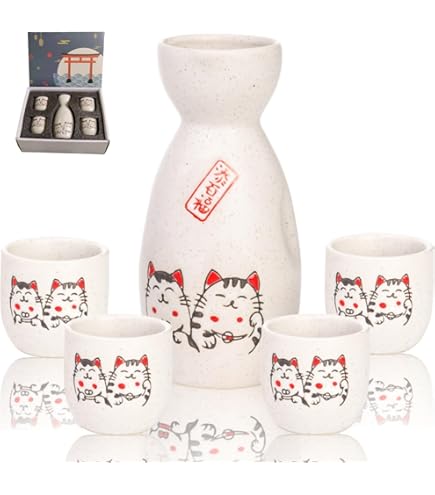Amazon.com | Dealbybox White Ceramic Sake BottlesJapanese and