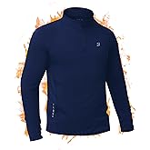 Roadbox Men's Quarter Zip Thermal Pullover, Fleece Lined Athletic Golf Sweatshirt, Long Sleeve Winter Running Workout Shirts