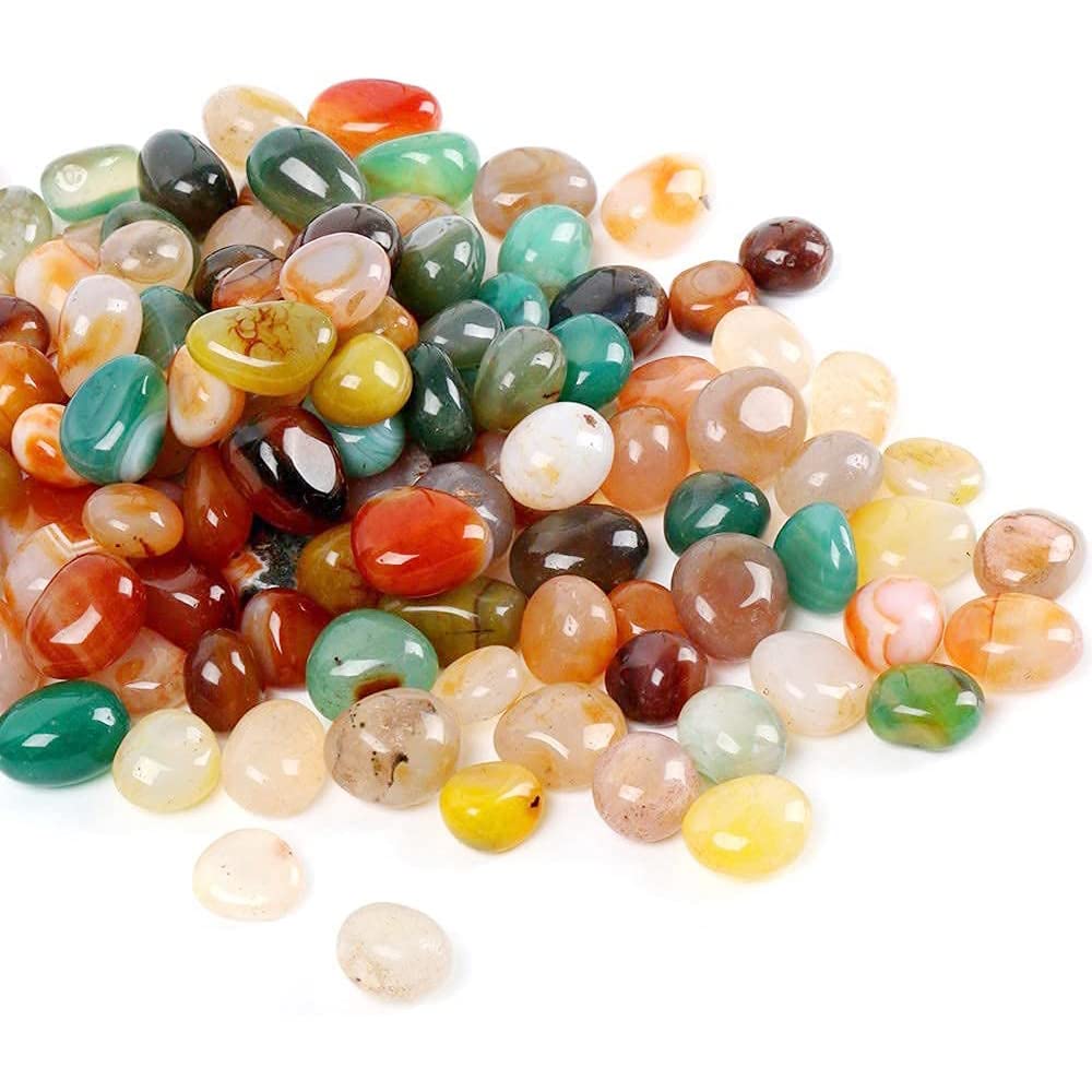 SEIWEI Polished Mixed Decorative Stones River Pebbles Treasure Hunt Gems Mix Stones Colorful Set Aquarium Pebbles Mix Stones for Aquarium Crafts Florist