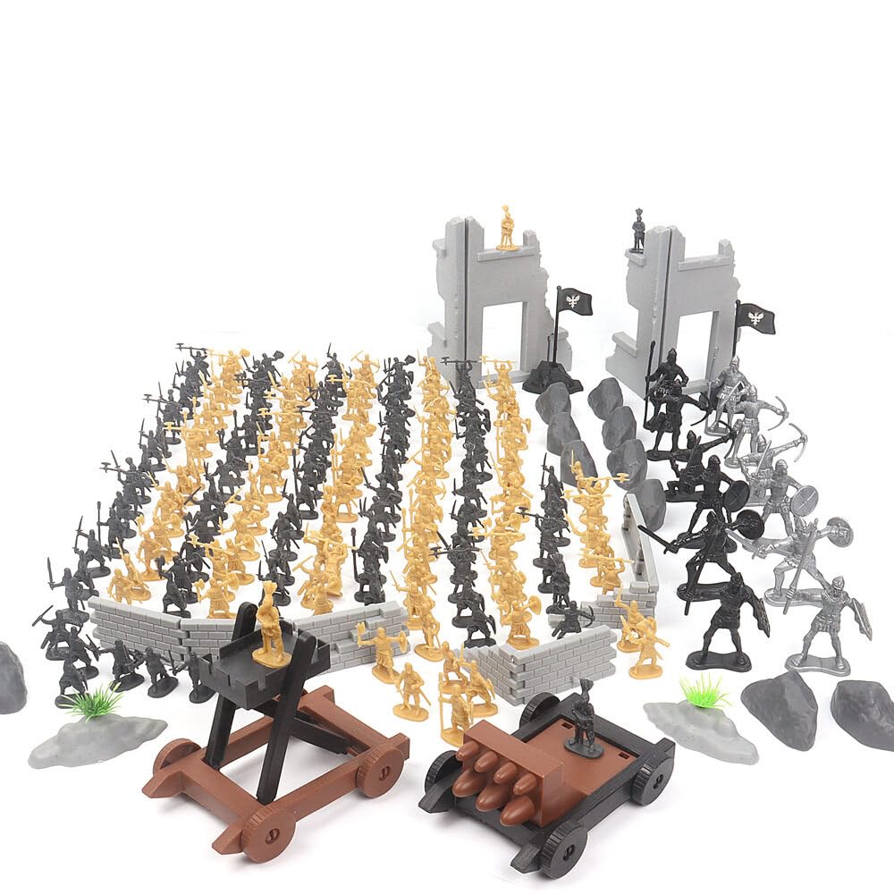 Asudaro Medieval Knight Game Figures - 120Pcs Military Soldier Model - Ancient Roman Toys for Kids
