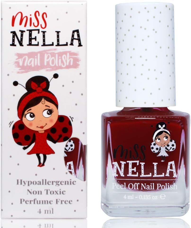 Miss Nella FAV TEACHER- Safe bordeaux Nail Polish for Kids Non-Toxic & Odour Free Formula for Children and Toddlers Natural Water Based for Easy Peel Off