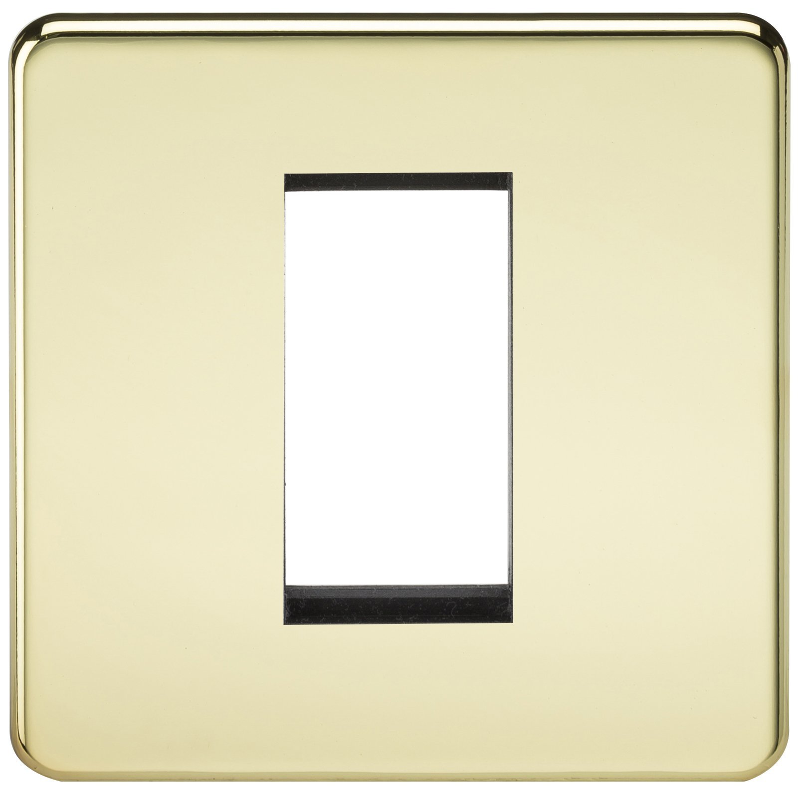 Screwless 1G Modular Faceplate - Polished Brass