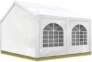 TOOLPORT Hochwertiges Partyzelt 3x4 m Pavillon Zelt 240g/m² PE Plane Gartenzelt Festzelt Wasserdicht weiß