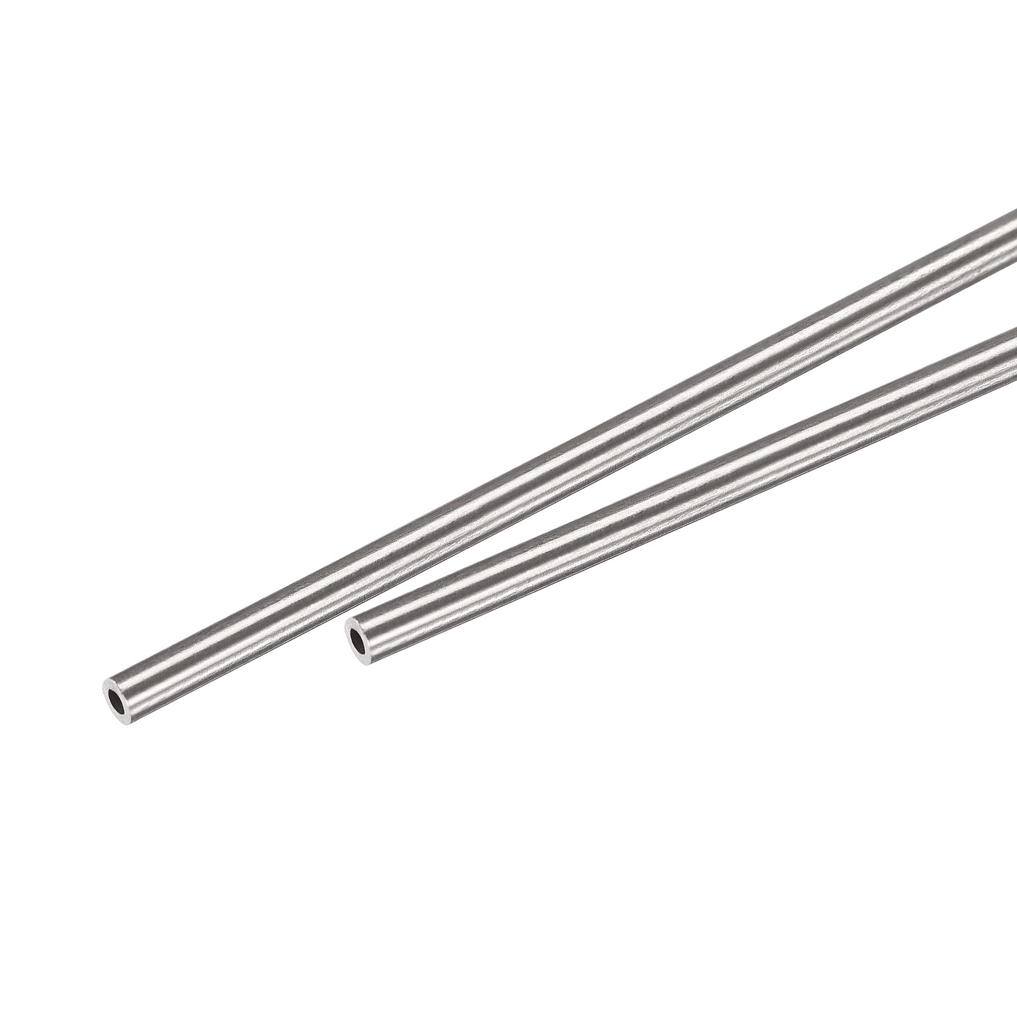 sourcing map 304 Stainless Steel Round Tube 2mm OD 0.5mm Wall Thickness 300mm Length 2 Pcs