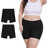 Allbase Incontinence Underwear for Women Washable Period Boxers Briefs Heavy Flow Leakproof Overnight High Absorbency Menstrual Postpartum Bladder Control Boyshorts Panties Medium Pack of 2