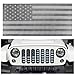 Seven Sparta Front Grill Insert for Jeep Wrangler JK/JKU 07-18 Flag Grill Insert American Flag Grille Screen, Gray