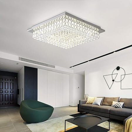Horisun Minimalist Crystal Chandelier Led Ceiling Light Fixture