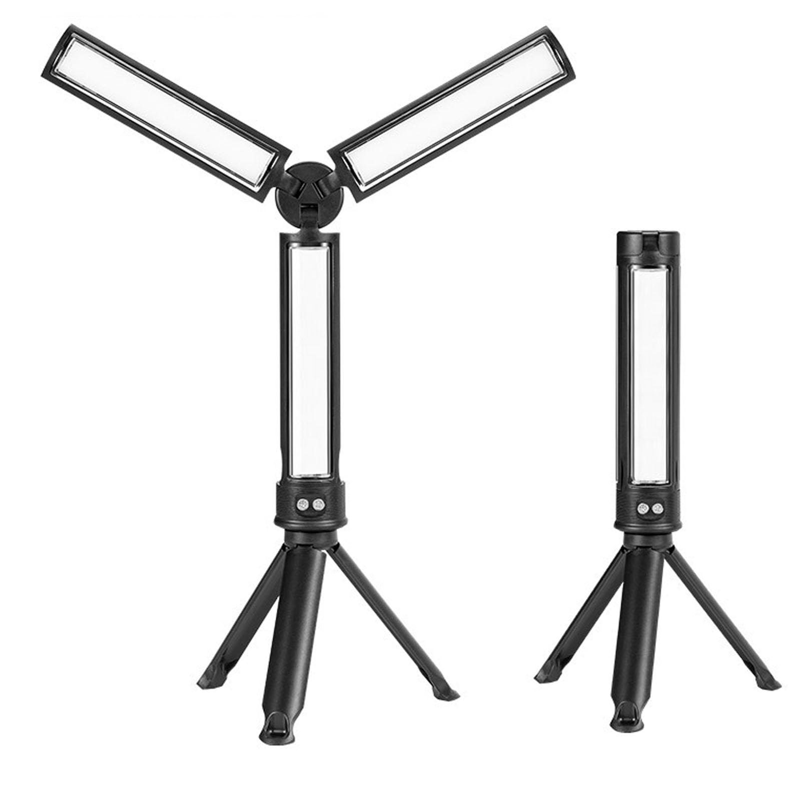 LED Work Light with Stand,162 LED Rechargeable Tripod Work Light (84 White 78 Warm Light),4 Power Levels Work Light Adjustable Tripod for Car Repair Garage Reading Emergency Portable Inspection Light