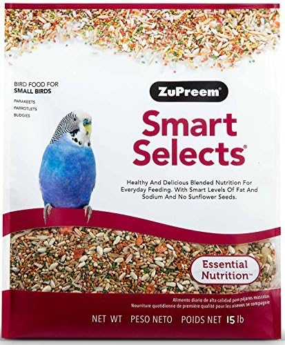 Zupreem Smart Selects Essential Nutrition Food For Parakeets and Small Birds, 15 Pound Bag