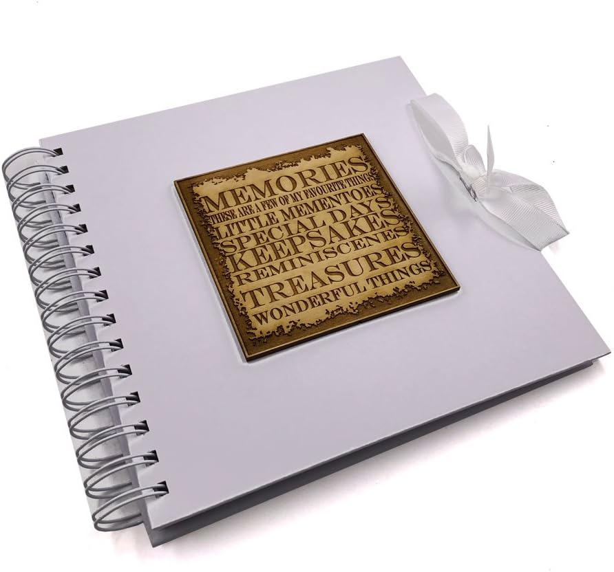 Raised Words Memories Book White Scrapbook Photo Album