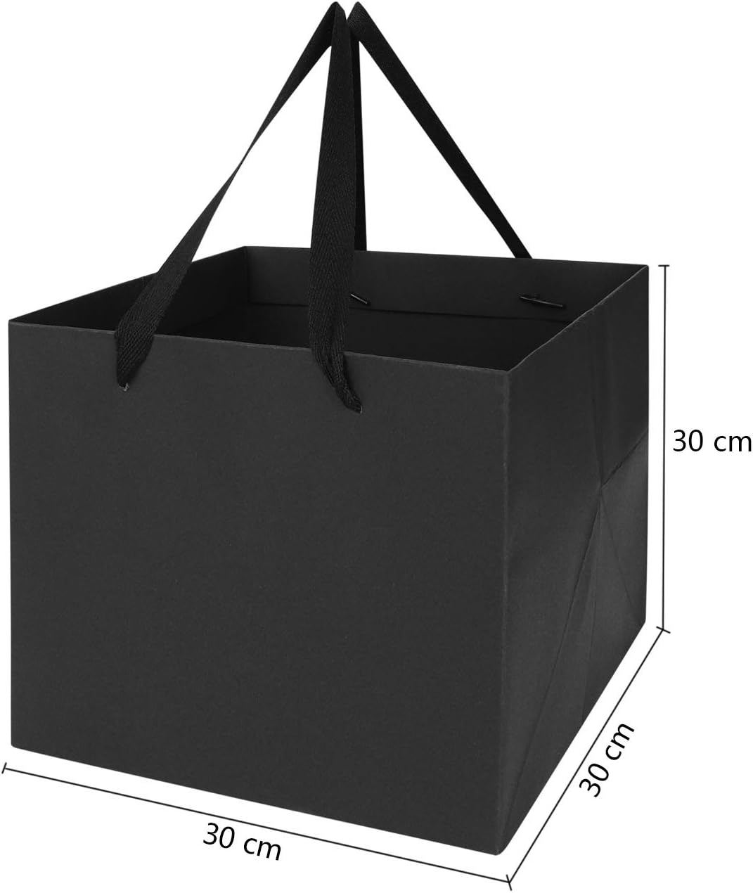 Large Gift Bags With Handle, Square Boxes for Mother's Day, Birthdays, Flower Bouquets, Brown Paper Carrier Bag - Image 4