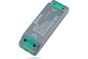 REYLAX 60W 24V LED Driver-Slim LED Power Supply-100/240V AC To 24V DC Constant Voltage LED Strip Lights Driver-24 Volt Replacement LED Driver-Low Voltage LED Transformer For DIY Tape Light Bulbs-2.5A Adapter