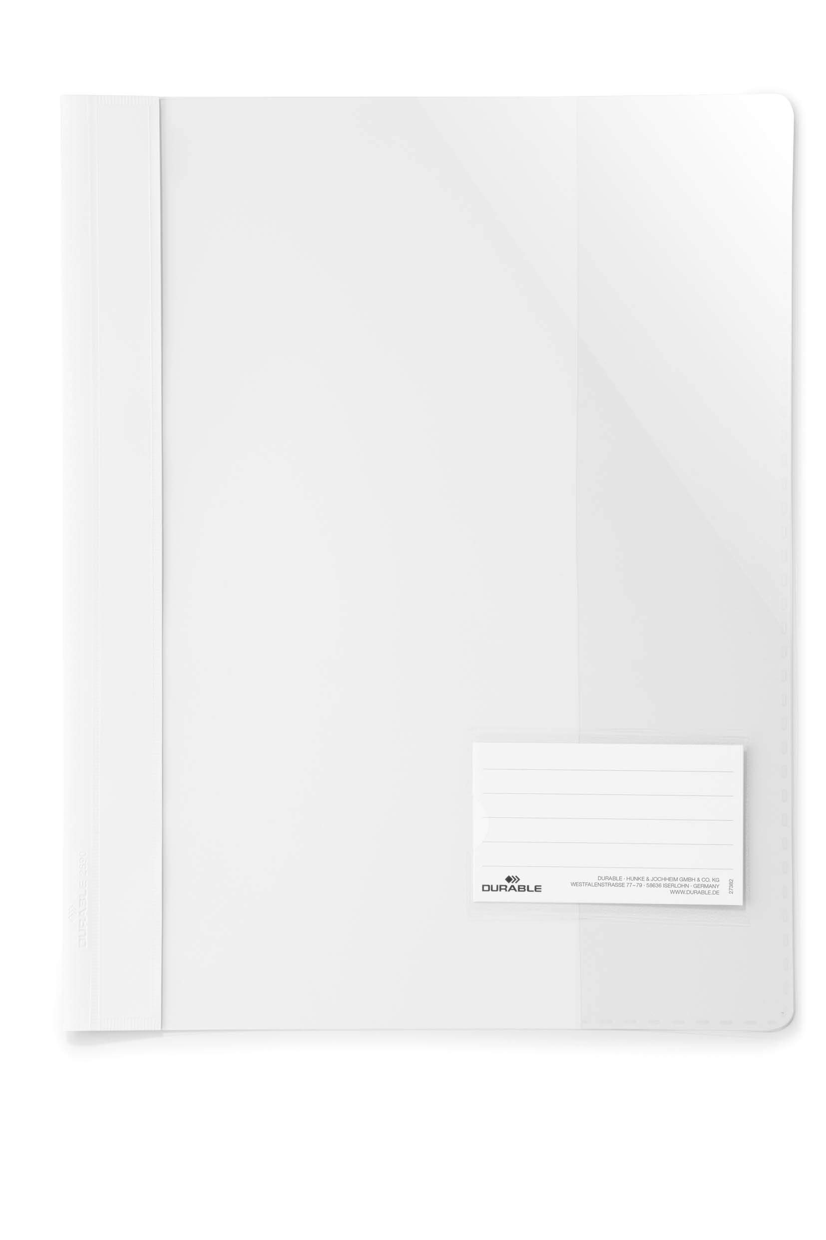 Durable 269002 Display Stapler for Din A4, Extra Wide, White, Pack of 25