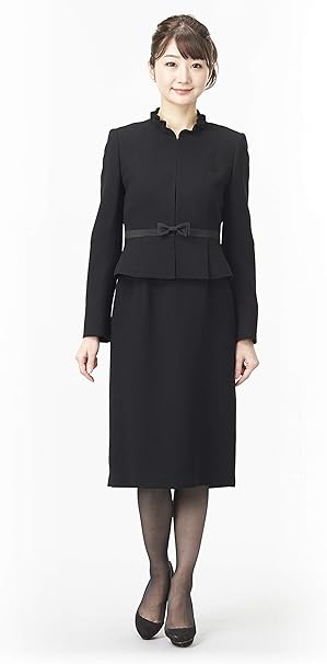 Amazon Co Jp モノワール Monoir 喪服 レディース 礼服 スーツ ジャケット アンサンブル オールシーズン 7173 ブラック 濃染加工 服 ファッション小物