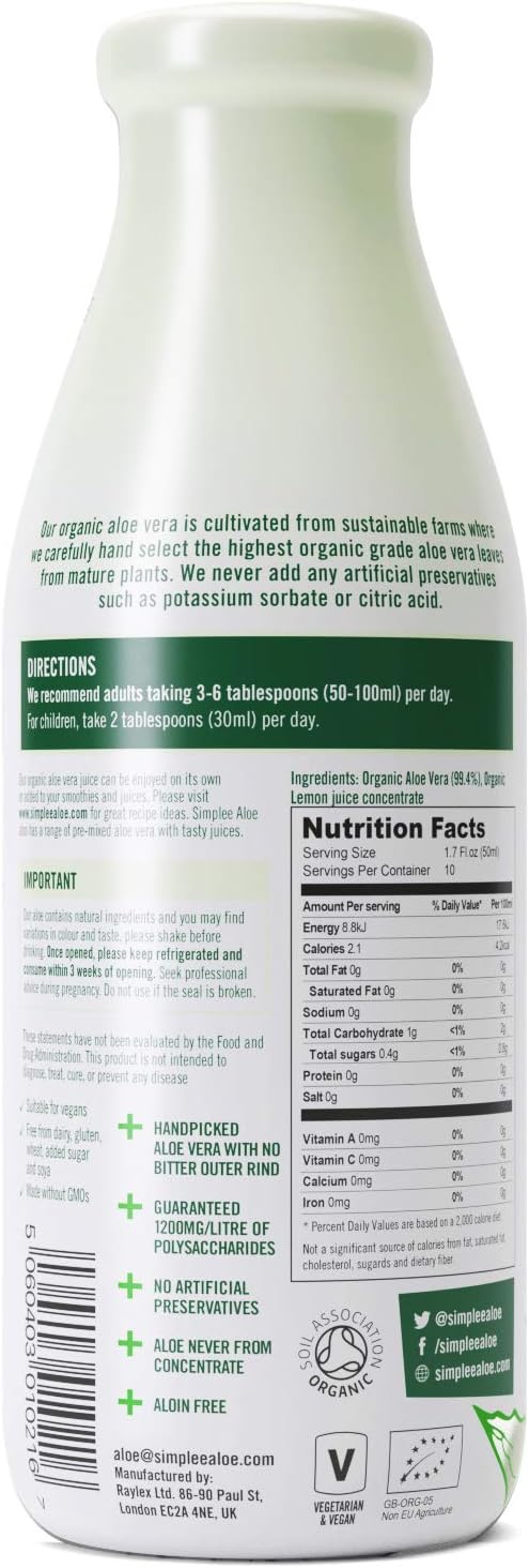 Simplee Aloe Health Supplement - Plain Simplee Aloe Aloe Vera juice - 500ml (PACK OF 1), 500 ml (Pack of 1) - Image 3