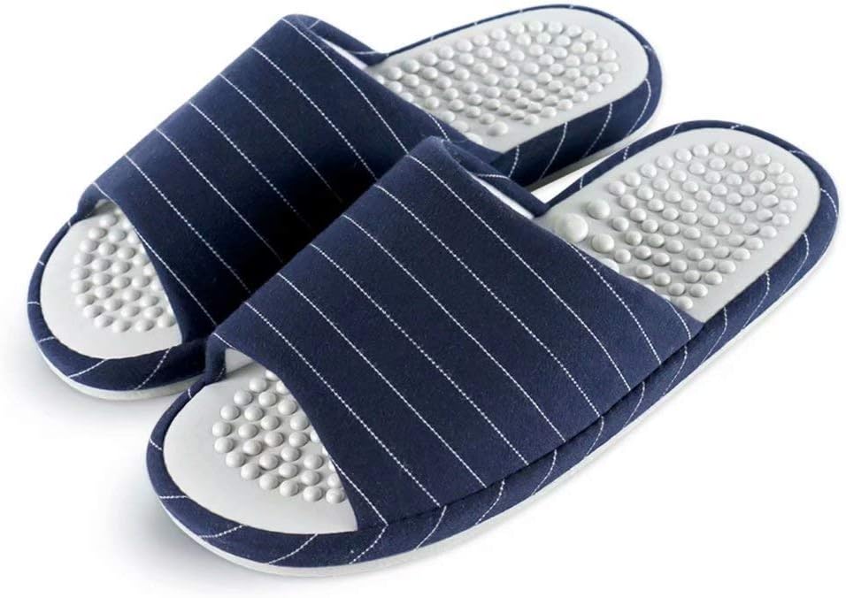 Men's Soft Indoor Slippers Open Toe Memory Foam Slip on Home Shoes House Slippers