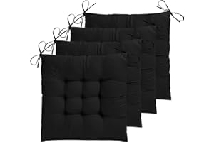ELFJOY 4 Pack Chair Cushions for Dining Chairs 17x17 inch Seat Cushions for Kitchen Chairs Soft and Comfortable Square Chair 