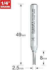 Trend CraftPro Straight Two Flute Router Cutter Bit 1/4 Shank 2.5mm Dia view 2