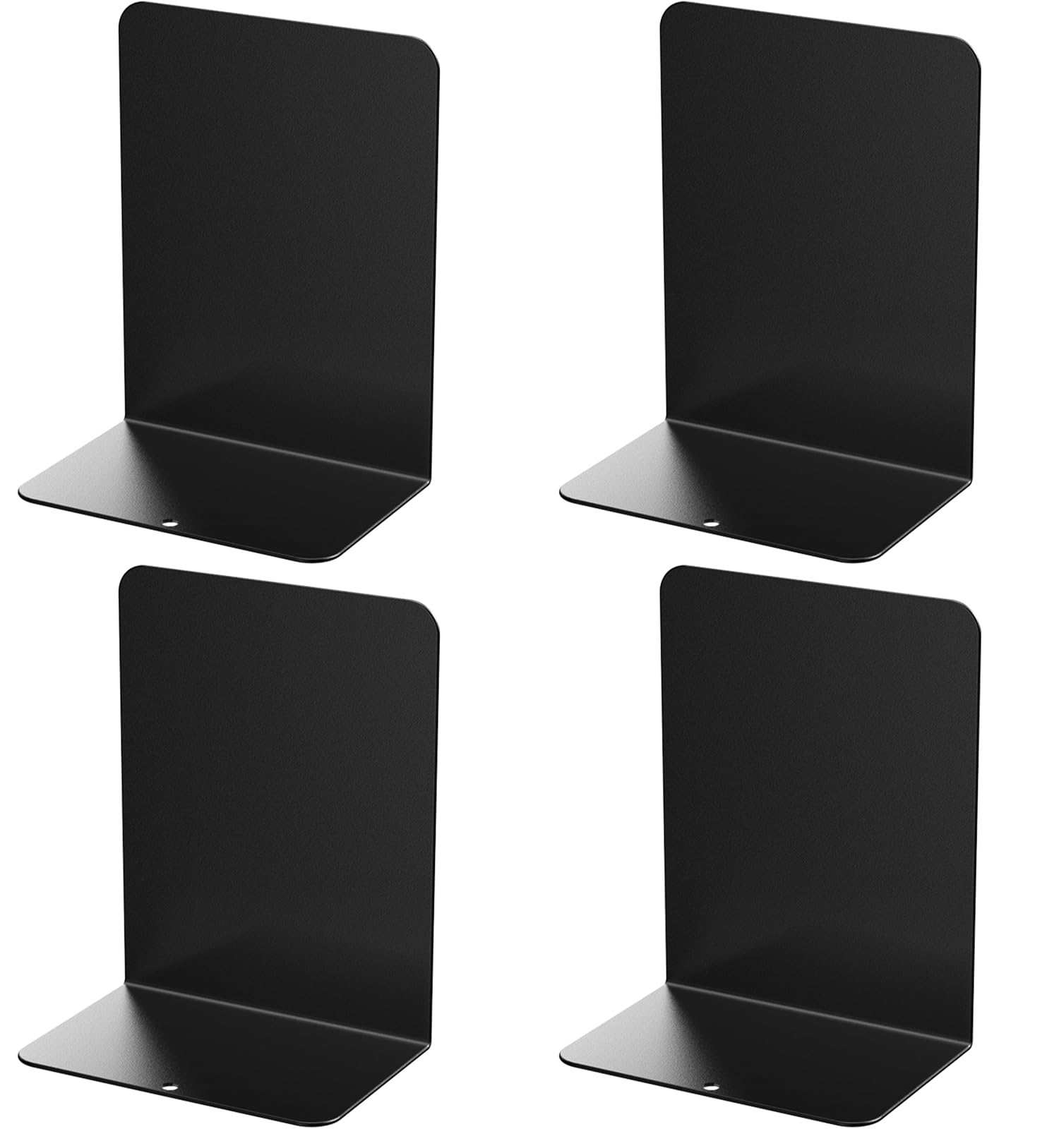 Photo 1 of pindda Book Ends, 4 Pieces Metal Bookend for Shelves, Bookends for Heavy Books, Book Holders for Shelves, Desk Organizers, Book Dividers for Office, School, Bookstore, Home