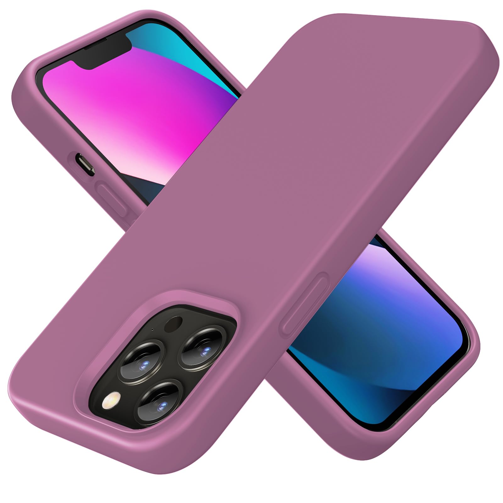 TIIXXE Silicone Case Compatible with iPhone 13 PRO Case Soft Ultra Slim Protective Shockproof Liquid Silicone Phone Case,Anti-Scratch Microfiber Lining, 6.1blackcurrant — image 1