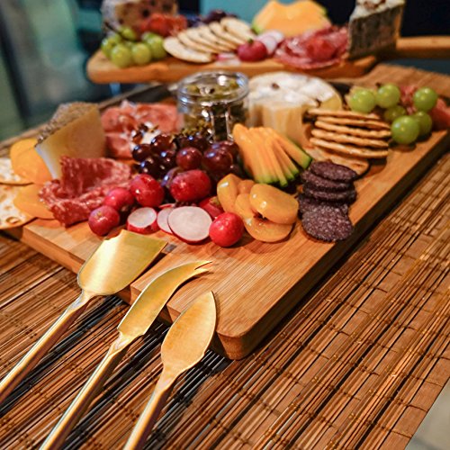 image for Almara Range Cheese Knife Set - Three Piece Gold Finish - Beautiful De